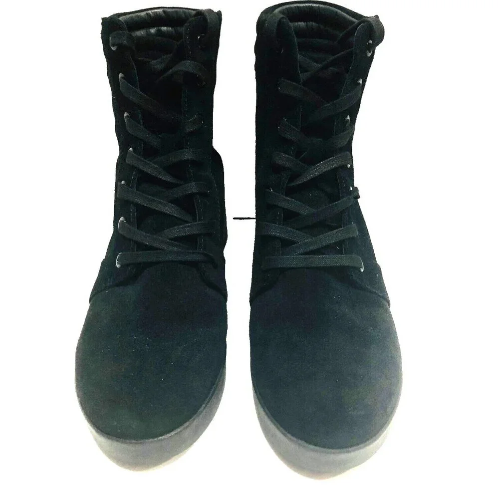 Abeo Womens 10M Black Suede Ankle‎ Boot Booties Goth Grunge Witchy Minimalist